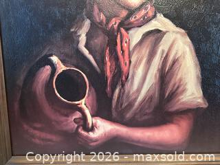 MaxSold Auction: Framed Vintage Portrait-Style Wall Art – Boy with Pitcher - London (Ontario, Canada) PARTNER MANAGED Downsizing Online Auction - Trillium Crescent