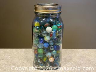 MaxSold Auction: Glass Jar Filled with Assorted Vintage Marbles - London (Ontario, Canada) PARTNER MANAGED Downsizing Online Auction - Trillium Crescent