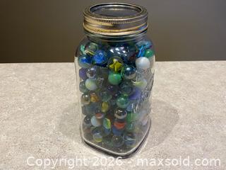 MaxSold Auction: Glass Jar Filled with Assorted Vintage Marbles - London (Ontario, Canada) PARTNER MANAGED Downsizing Online Auction - Trillium Crescent