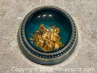 MaxSold Auction: Glass Paperweight with Dried Floral Center – 3in D - London (Ontario, Canada) PARTNER MANAGED Downsizing Online Auction - Trillium Crescent