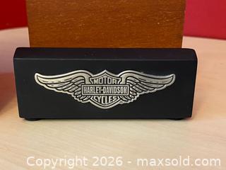 MaxSold Auction: Harley-Davidson Wooden Desk Accessories – Pen Holder & Business Card Holder (2000) - London (Ontario, Canada) PARTNER MANAGED Downsizing Online Auction - Trillium Crescent