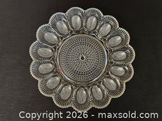 MaxSold Auction: Indiana Glass Hobnail Deviled Egg / Relish Plate – Clear Pressed Glass - London (Ontario, Canada) PARTNER MANAGED Downsizing Online Auction - Trillium Crescent