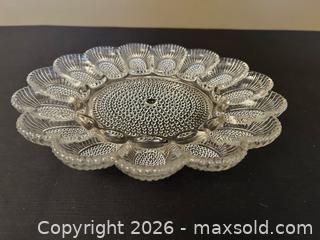 MaxSold Auction: Indiana Glass Hobnail Deviled Egg / Relish Plate – Clear Pressed Glass - London (Ontario, Canada) PARTNER MANAGED Downsizing Online Auction - Trillium Crescent