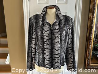 MaxSold Auction: Joseph Ribkoff Trends Zip-Up Sparkle Jacket – Size 18 - London (Ontario, Canada) PARTNER MANAGED Downsizing Online Auction - Trillium Crescent