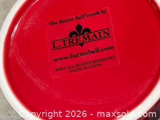 MaxSold Auction: L. Tremain “Butter Bell” Crock – Red - London (Ontario, Canada) PARTNER MANAGED Downsizing Online Auction - Trillium Crescent