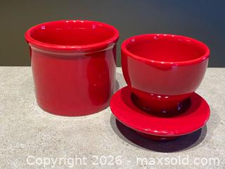MaxSold Auction: L. Tremain “Butter Bell” Crock – Red - London (Ontario, Canada) PARTNER MANAGED Downsizing Online Auction - Trillium Crescent