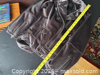 MaxSold Auction: Lucky Brand Velvet Moto Jacket – Gray / Lavender (Size Large) - London (Ontario, Canada) PARTNER MANAGED Downsizing Online Auction - Trillium Crescent