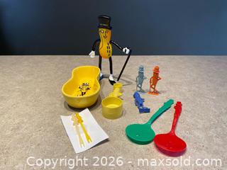 MaxSold Auction: Mr. Peanut Collectibles Lot – Bendy Figure, Whistles, Measuring Spoon & Hors d’Oeuvre Pick - London (Ontario, Canada) PARTNER MANAGED Downsizing Online Auction - Trillium Crescent
