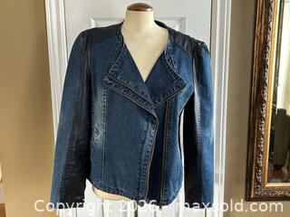 MaxSold Auction: NESS Denim Moto Jacket w/ Faux Leather Sleeves & Double Zipper – Women’s US 10–12 - London (Ontario, Canada) PARTNER MANAGED Downsizing Online Auction - Trillium Crescent