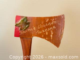 MaxSold Auction: Pair of Miniature Axes – Santa’s Village Souvenir & Red Plastic Toy - London (Ontario, Canada) PARTNER MANAGED Downsizing Online Auction - Trillium Crescent