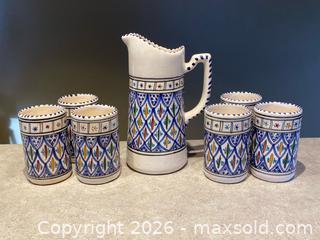 MaxSold Auction: Poterie Slama Hand-Painted Ceramic Pitcher & Cup Set - London (Ontario, Canada) PARTNER MANAGED Downsizing Online Auction - Trillium Crescent