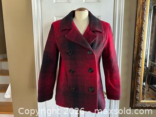 MaxSold Auction: Roots Winter Edition Quilted Buffalo Plaid Peacoat Wool Blend Woman’s Medium - London (Ontario, Canada) PARTNER MANAGED Downsizing Online Auction - Trillium Crescent