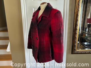 MaxSold Auction: Roots Winter Edition Quilted Buffalo Plaid Peacoat Wool Blend Woman’s Medium - London (Ontario, Canada) PARTNER MANAGED Downsizing Online Auction - Trillium Crescent