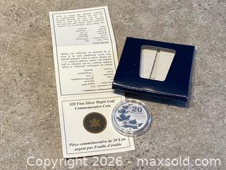 MaxSold Auction: Royal Canadian Mint $20 Fine Silver Maple Leaf Coin (2011) w/ Box & COA - London (Ontario, Canada) PARTNER MANAGED Downsizing Online Auction - Trillium Crescent