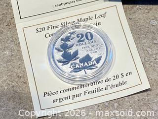 MaxSold Auction: Royal Canadian Mint $20 Fine Silver Maple Leaf Coin (2011) w/ Box & COA - London (Ontario, Canada) PARTNER MANAGED Downsizing Online Auction - Trillium Crescent