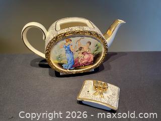 MaxSold Auction: Sadler England Porcelain Tea Set – 3 Pieces – Classical Scene & Gold Accents - London (Ontario, Canada) PARTNER MANAGED Downsizing Online Auction - Trillium Crescent