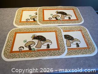 MaxSold Auction: Set of 4 Vintage Vinyl Mushroom Placemats – Altima Designs / Kwilt-Kraft - London (Ontario, Canada) PARTNER MANAGED Downsizing Online Auction - Trillium Crescent
