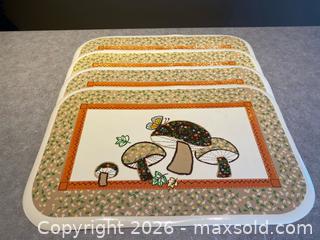 MaxSold Auction: Set of 4 Vintage Vinyl Mushroom Placemats – Altima Designs / Kwilt-Kraft - London (Ontario, Canada) PARTNER MANAGED Downsizing Online Auction - Trillium Crescent