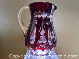 MaxSold Auction: Stunning Vintage Bohemian Ruby Red Cut-to-Clear Crystal Pitcher – Mid-Century Czech Art Gl - London (Ontario, Canada) PARTNER MANAGED Downsizing Online Auction - Trillium Crescent