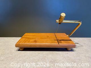 MaxSold Auction: Teak Wood Cheese Slicer / Cutting Board – Wire Cutter – Made in Thailand - London (Ontario, Canada) PARTNER MANAGED Downsizing Online Auction - Trillium Crescent