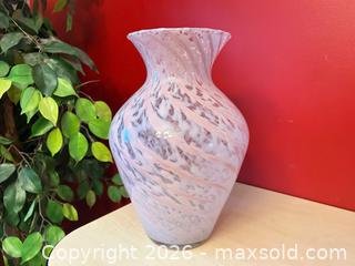 MaxSold Auction: Very Large Handblown Art Glass Vase – Pink, White & Clear Swirl - London (Ontario, Canada) PARTNER MANAGED Downsizing Online Auction - Trillium Crescent