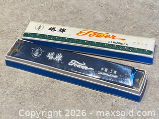 MaxSold Auction: Vintage 48-Hole “Tower” Harmonica with Original Box – Shanghai, China - London (Ontario, Canada) PARTNER MANAGED Downsizing Online Auction - Trillium Crescent