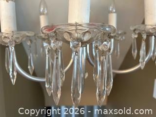 MaxSold Auction: Vintage 5-Light Crystal Chandelier – Glass Bobeches – As Found - London (Ontario, Canada) PARTNER MANAGED Downsizing Online Auction - Trillium Crescent