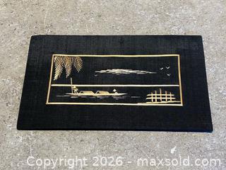 MaxSold Auction: Vintage Asian Decorative Panels with Straw / Fiber Inlay Scenes – Set of 4 - London (Ontario, Canada) PARTNER MANAGED Downsizing Online Auction - Trillium Crescent