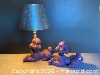 MaxSold Auction: Vintage Atlantic Mold Purple Poodle Table Lamp & Matching Figurine - London (Ontario, Canada) PARTNER MANAGED Downsizing Online Auction - Trillium Crescent