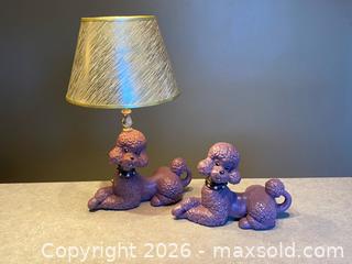 MaxSold Auction: Vintage Atlantic Mold Purple Poodle Table Lamp & Matching Figurine - London (Ontario, Canada) PARTNER MANAGED Downsizing Online Auction - Trillium Crescent