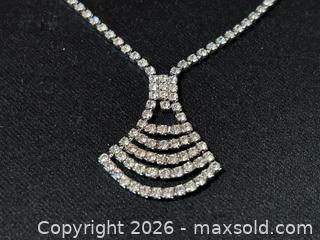 MaxSold Auction: Vintage Crystal Rhinestone Fan Pendant Necklace 14in - London (Ontario, Canada) PARTNER MANAGED Downsizing Online Auction - Trillium Crescent