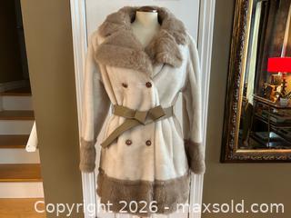 MaxSold Auction: Vintage Double-Breasted Faux Fur Coat with Leather Belt - London (Ontario, Canada) PARTNER MANAGED Downsizing Online Auction - Trillium Crescent