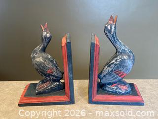 MaxSold Auction: Vintage Hand-Carved Folk Art Wooden Duck Bookends - London (Ontario, Canada) PARTNER MANAGED Downsizing Online Auction - Trillium Crescent