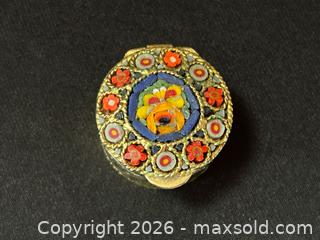 MaxSold Auction: Vintage Italian Micro Mosaic Pill Box – Miniature Round Trinket Box - London (Ontario, Canada) PARTNER MANAGED Downsizing Online Auction - Trillium Crescent