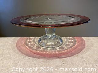 MaxSold Auction: Vintage King's Crown Ruby Thumbprint Pedestal Cake Stand – 12" Indiana Glass / Tiffin MCM - London (Ontario, Canada) PARTNER MANAGED Downsizing Online Auction - Trillium Crescent