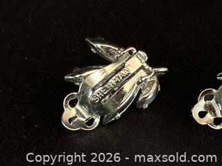 MaxSold Auction: Vintage Signed Sherman Blue Rhinestone Earrings - London (Ontario, Canada) PARTNER MANAGED Downsizing Online Auction - Trillium Crescent