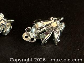 MaxSold Auction: Vintage Signed Sherman Blue Rhinestone Earrings - London (Ontario, Canada) PARTNER MANAGED Downsizing Online Auction - Trillium Crescent