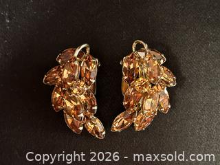 MaxSold Auction: Vintage Signed Sherman Topaz Rhinestone Earrings - London (Ontario, Canada) PARTNER MANAGED Downsizing Online Auction - Trillium Crescent