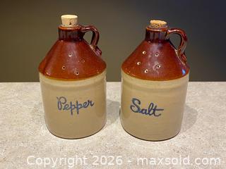 MaxSold Auction: Vintage Stoneware Salt & Pepper Jugs with Cork Stoppers – USA - London (Ontario, Canada) PARTNER MANAGED Downsizing Online Auction - Trillium Crescent