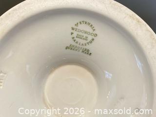 MaxSold Auction: Vintage Wedgwood of Etruria & Barlaston Embossed Queen's Ware Cream on Cream Trumpet Vase  - London (Ontario, Canada) PARTNER MANAGED Downsizing Online Auction - Trillium Crescent