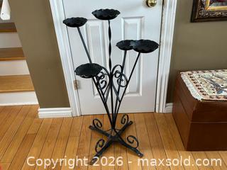 MaxSold Auction: Vintage Wrought Iron 5-Cup Plant Stand or Candle Holder (1940s–1960s) - London (Ontario, Canada) PARTNER MANAGED Downsizing Online Auction - Trillium Crescent
