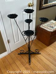MaxSold Auction: Vintage Wrought Iron 5-Cup Plant Stand or Candle Holder (1940s–1960s) - London (Ontario, Canada) PARTNER MANAGED Downsizing Online Auction - Trillium Crescent