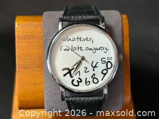 MaxSold Auction: ZIZ "Whatever, I'm Late Anyway" Novelty Watch - London (Ontario, Canada) PARTNER MANAGED Downsizing Online Auction - Trillium Crescent