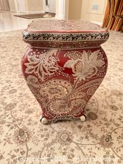 MaxSold Auction: Chinese Style Red & Cream Decorative Ceramic Jar with Pierced Lid - Greenburgh (New York, USA) SELLER MANAGED Moving Online Auction -  Sprain Road