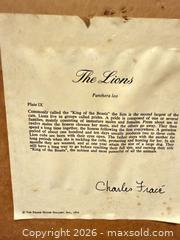 MaxSold Auction: Framed Charles Fracé (attributed) Lion Print, 1970s - Greenburgh (New York, USA) SELLER MANAGED Moving Online Auction -  Sprain Road