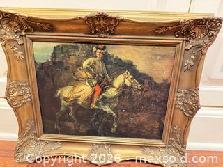 MaxSold Auction: Framed Giclée Painting — Equestrian Rider in Ornate Gilt Frame - Greenburgh (New York, USA) SELLER MANAGED Moving Online Auction -  Sprain Road