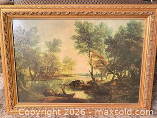 MaxSold Auction: Framed Landscape Painting — Riverside Pastoral Scene - Greenburgh (New York, USA) SELLER MANAGED Moving Online Auction -  Sprain Road