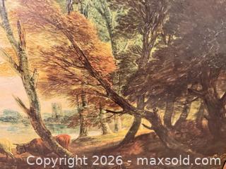 MaxSold Auction: Framed Landscape Painting — Riverside Pastoral Scene - Greenburgh (New York, USA) SELLER MANAGED Moving Online Auction -  Sprain Road