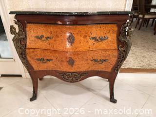MaxSold Auction: French Louis XV Style Burl Wood Marble-Top Commode (2-Drawer) - Greenburgh (New York, USA) SELLER MANAGED Moving Online Auction -  Sprain Road