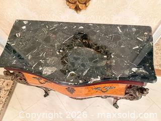 MaxSold Auction: French Louis XV Style Burl Wood Marble-Top Commode (2-Drawer) - Greenburgh (New York, USA) SELLER MANAGED Moving Online Auction -  Sprain Road